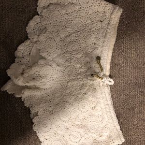 Billabong white crochet beach shorts
